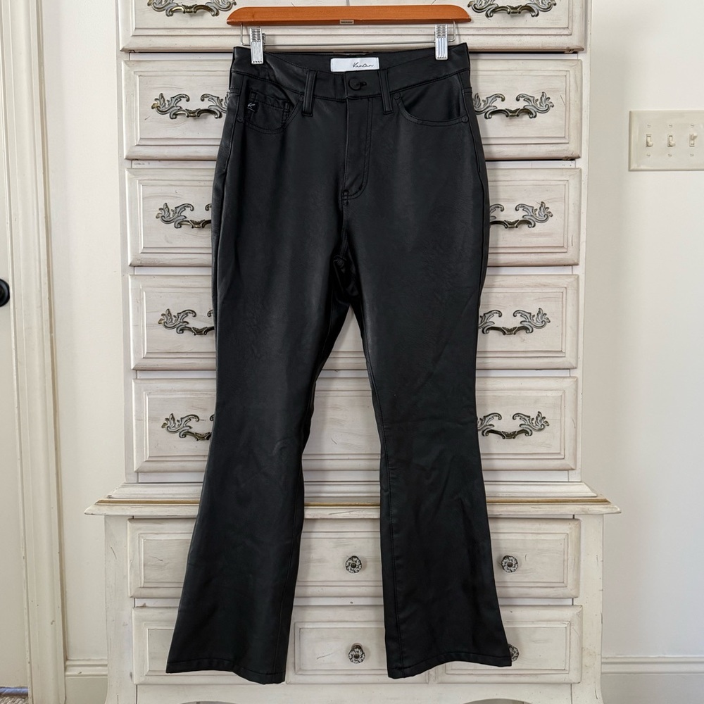 Vici Black Wax Flare Leg Jeans